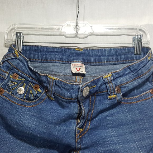 True Religion Low Rise Stretch Flared Jeans Sz 28 - Picture 2 of 3